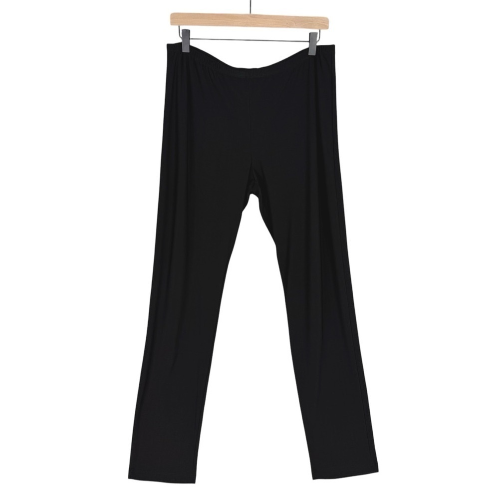 Entrata Pants Womens XL Liquid Knit Slinky Elastic Waist Pull On Straight Leg